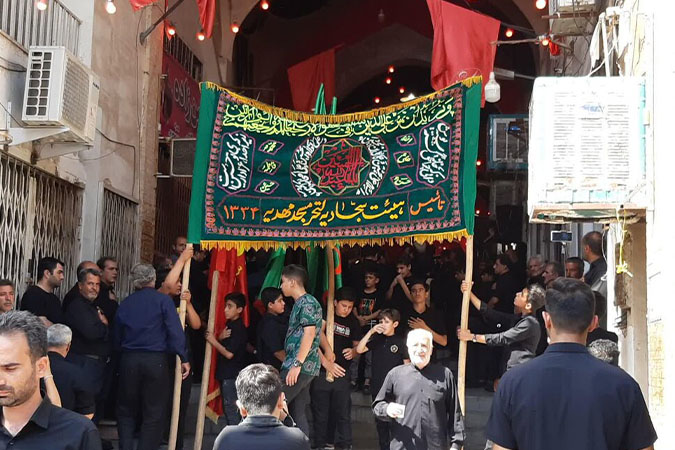 مراسم عزاداری هیئات مذهبی در تیمچه امین الدوله بازار کاشان